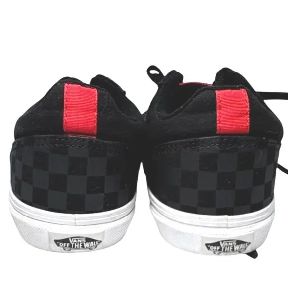 Vans Seldan Checkerboard Black Red Low Top Lace Up Skate Sneakers Youth Size 7 - Picture 6 of 7